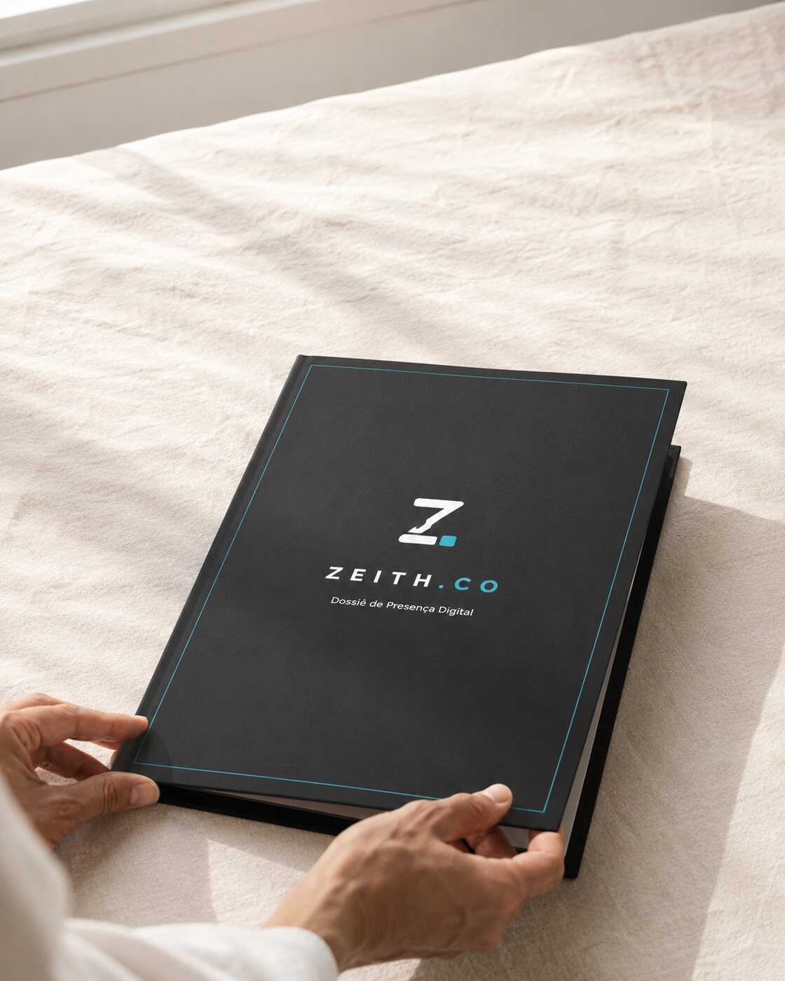 Dossiê de Presença Digital impresso, capa com a marca ZEITH.CO