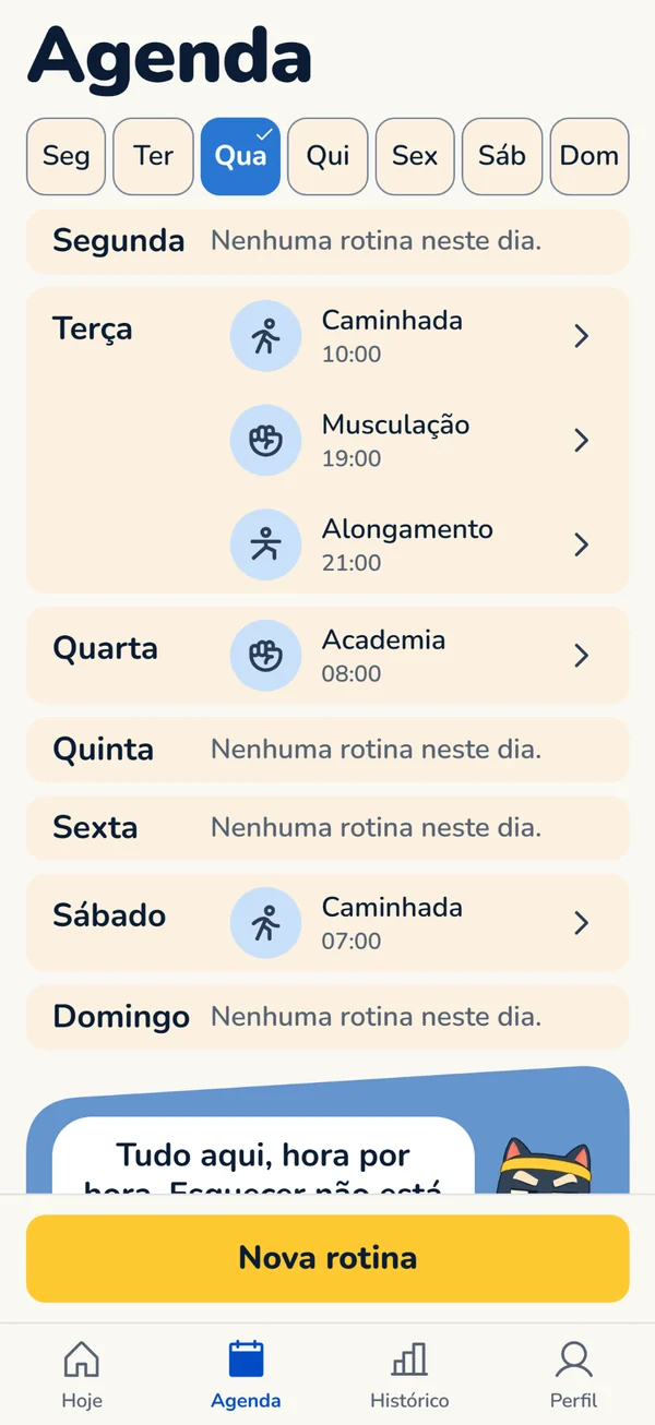 Captura oficial da Agenda